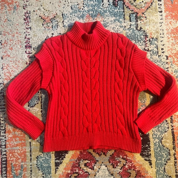 Women's Time and Tru High-Neck Sweater Red L 12-14 - Picture 1 of 5